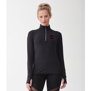 Ladies Long Sleeve Zip Neck Performance Top Thumbnail